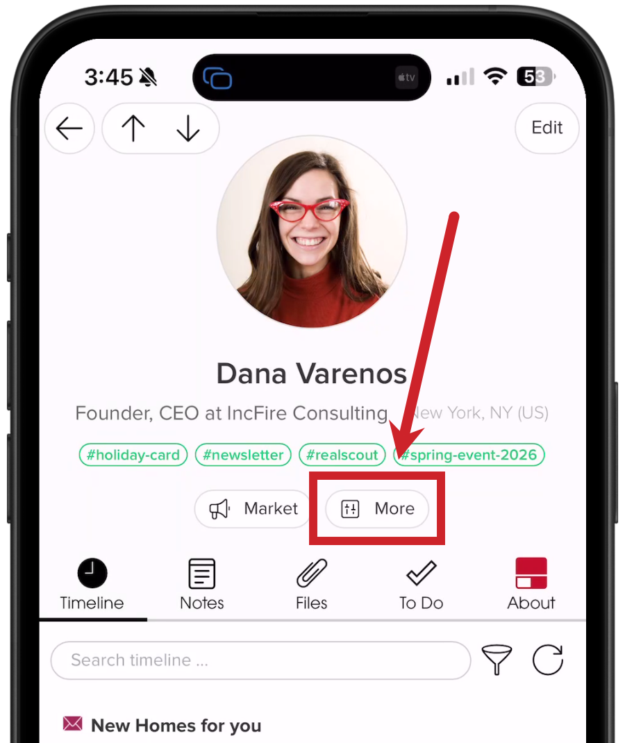 On the contact's profile, tap on 