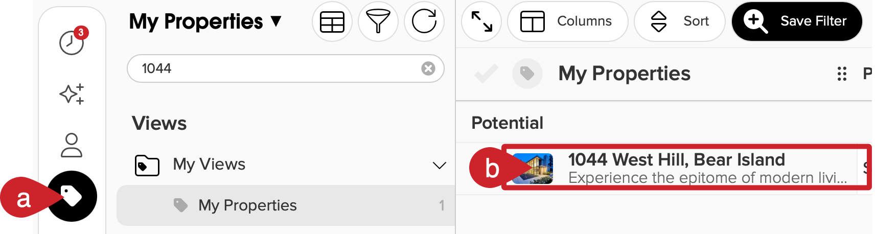 Cloze Properties: Select Listing.
