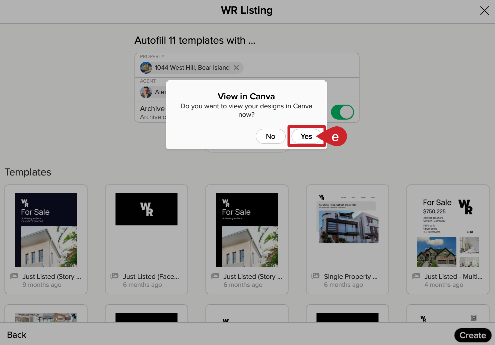 Tap on the Yes button to view your Canva designs.