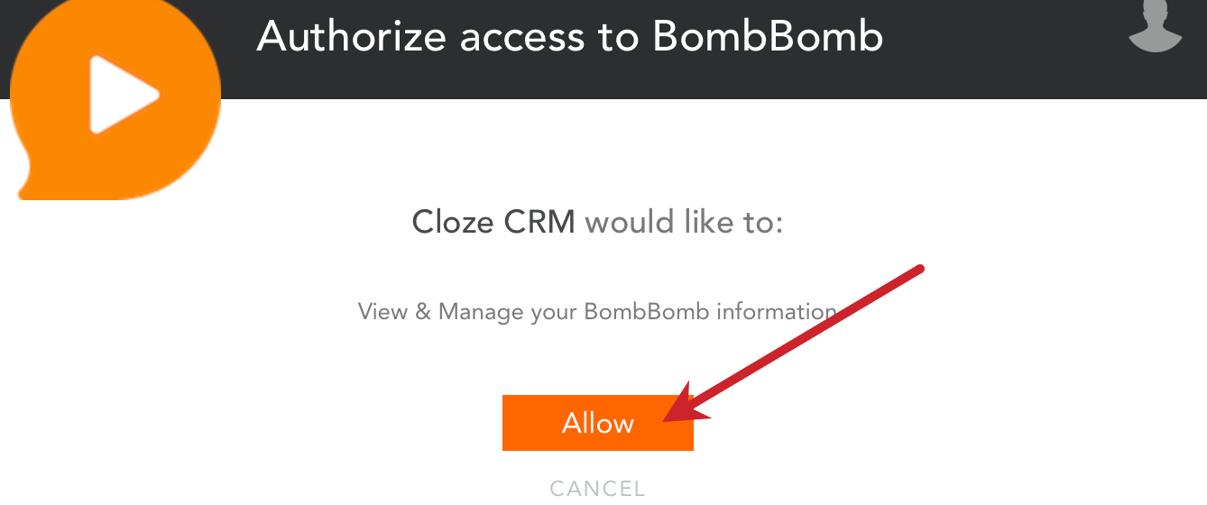 Authorize access to BombBomb.