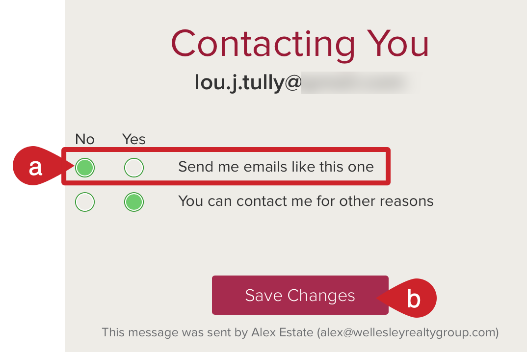 Cloze Unsubscribe landing page.