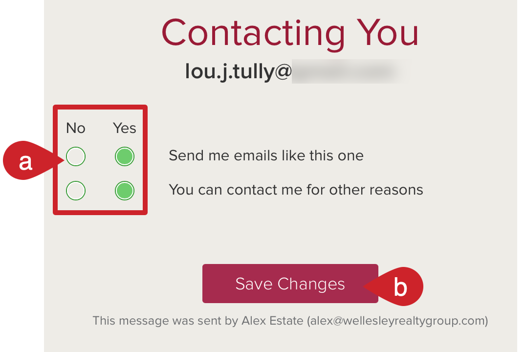 Cloze Update Preferences landing page.