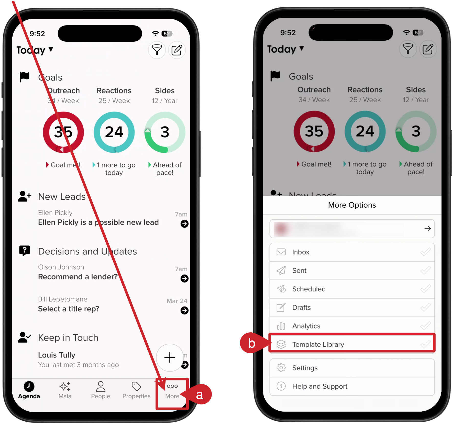 Navigate to Cloze Template Library: Tap on More (lower right) > Select Template Library.