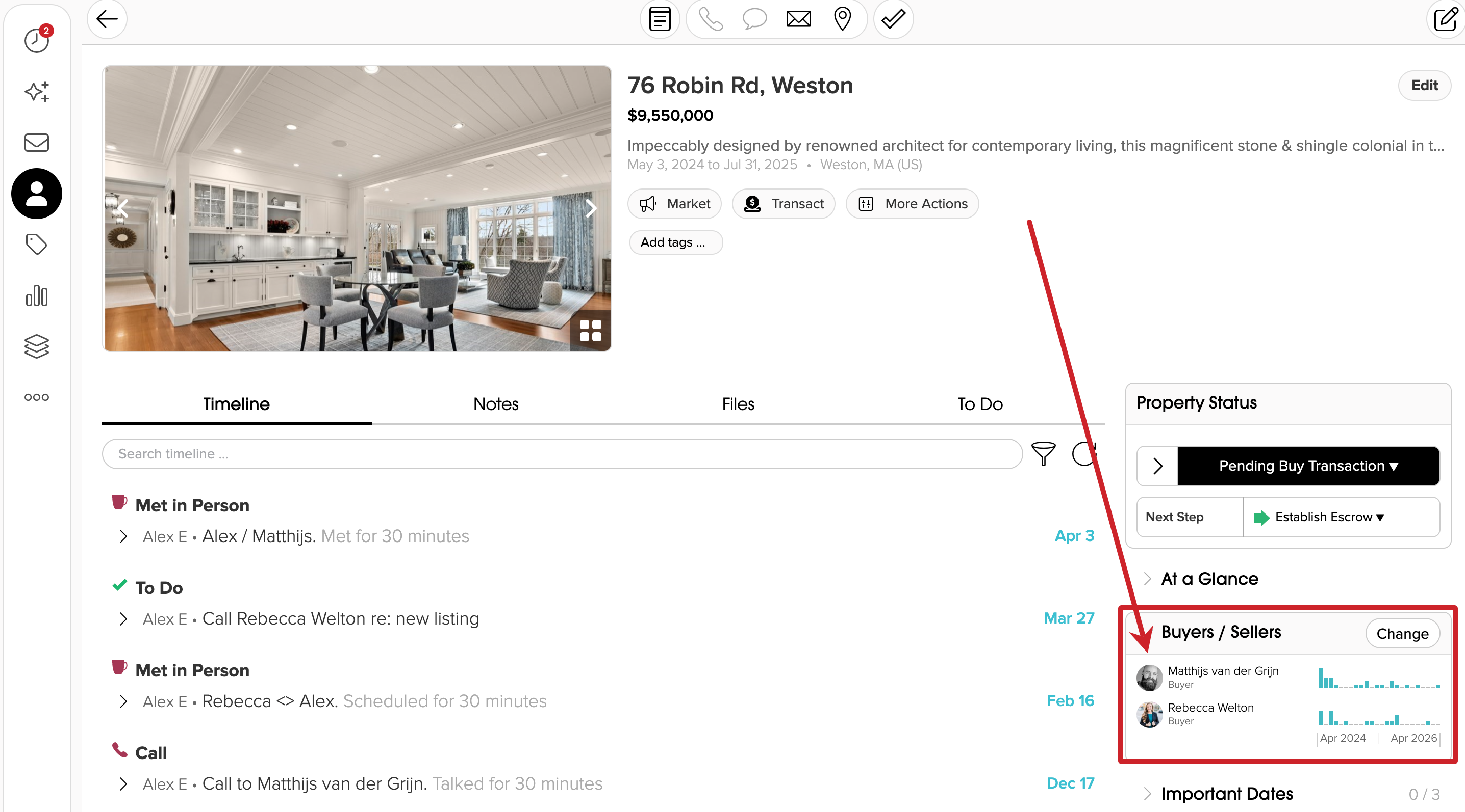 Cloze Property: Buyers synced to SkySlope.