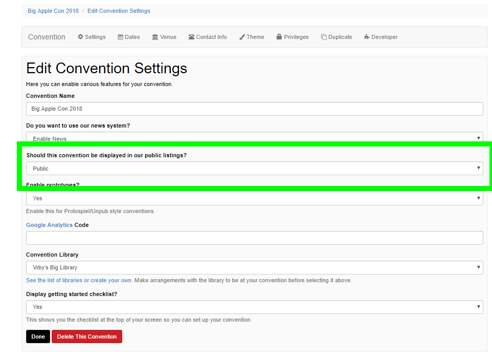 Creating a Convention Tabletop Events
