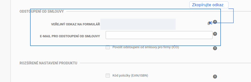 Kde ve FAPI najít veřejný odkaz na formulář pro odstoupení od smlouvy