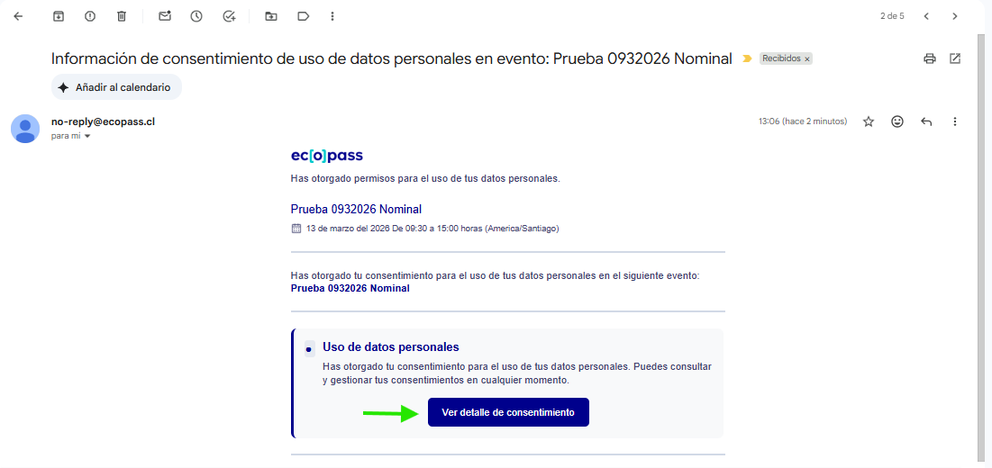 correo de consentimiento informado
