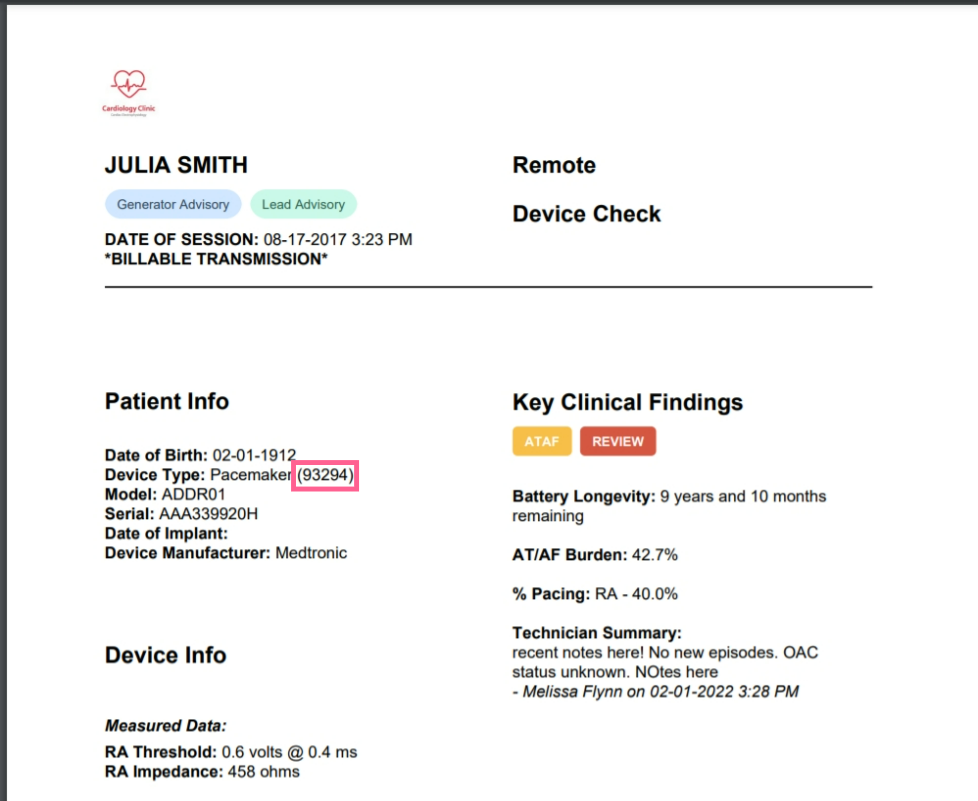 CPT Codes RhythmScience Knowledge Base