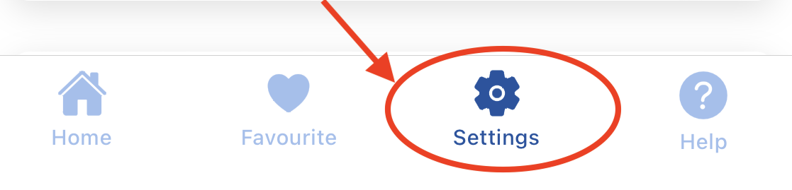 Settings button screenshot