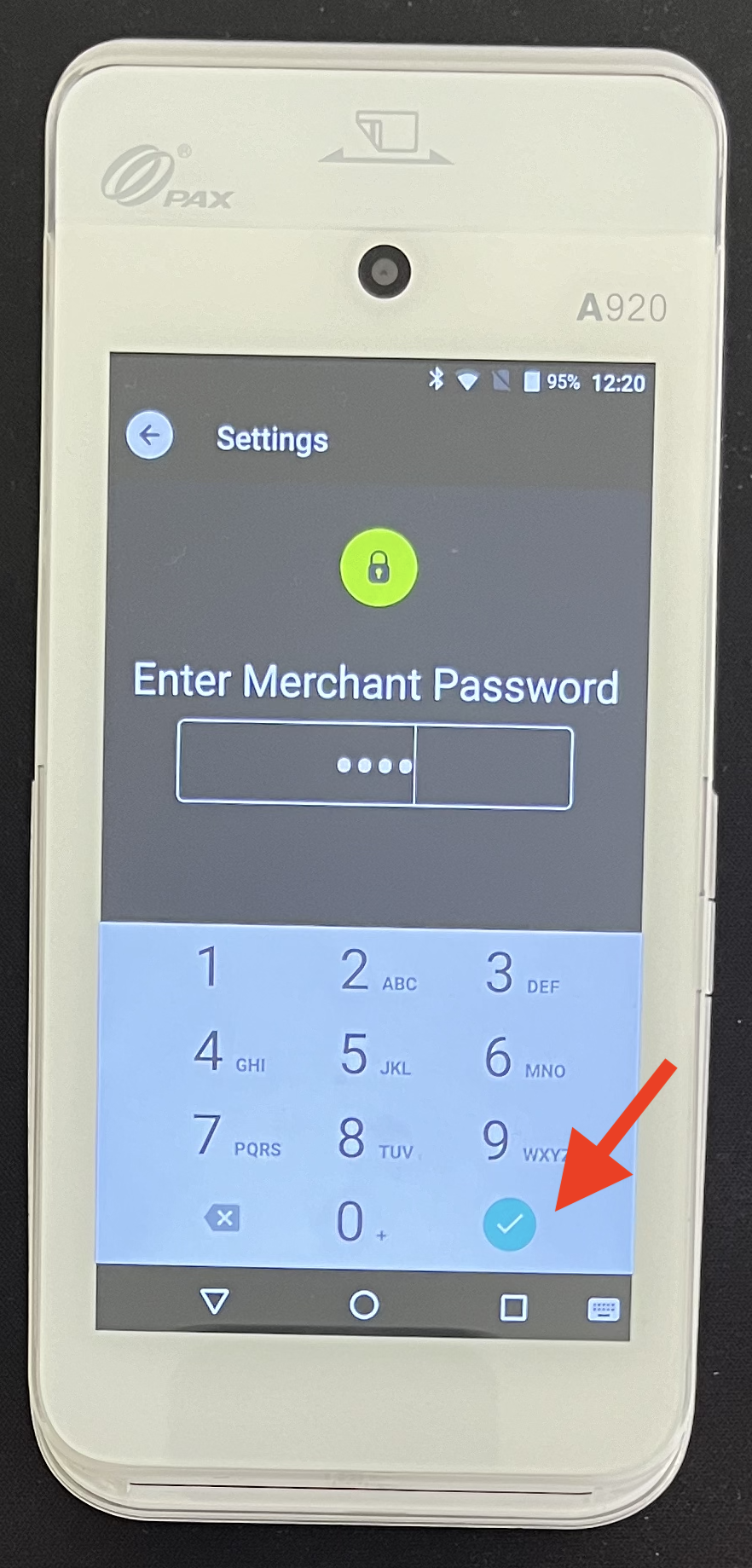 merchant password