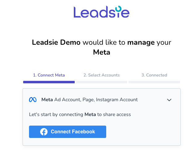 Leadsie request link login step