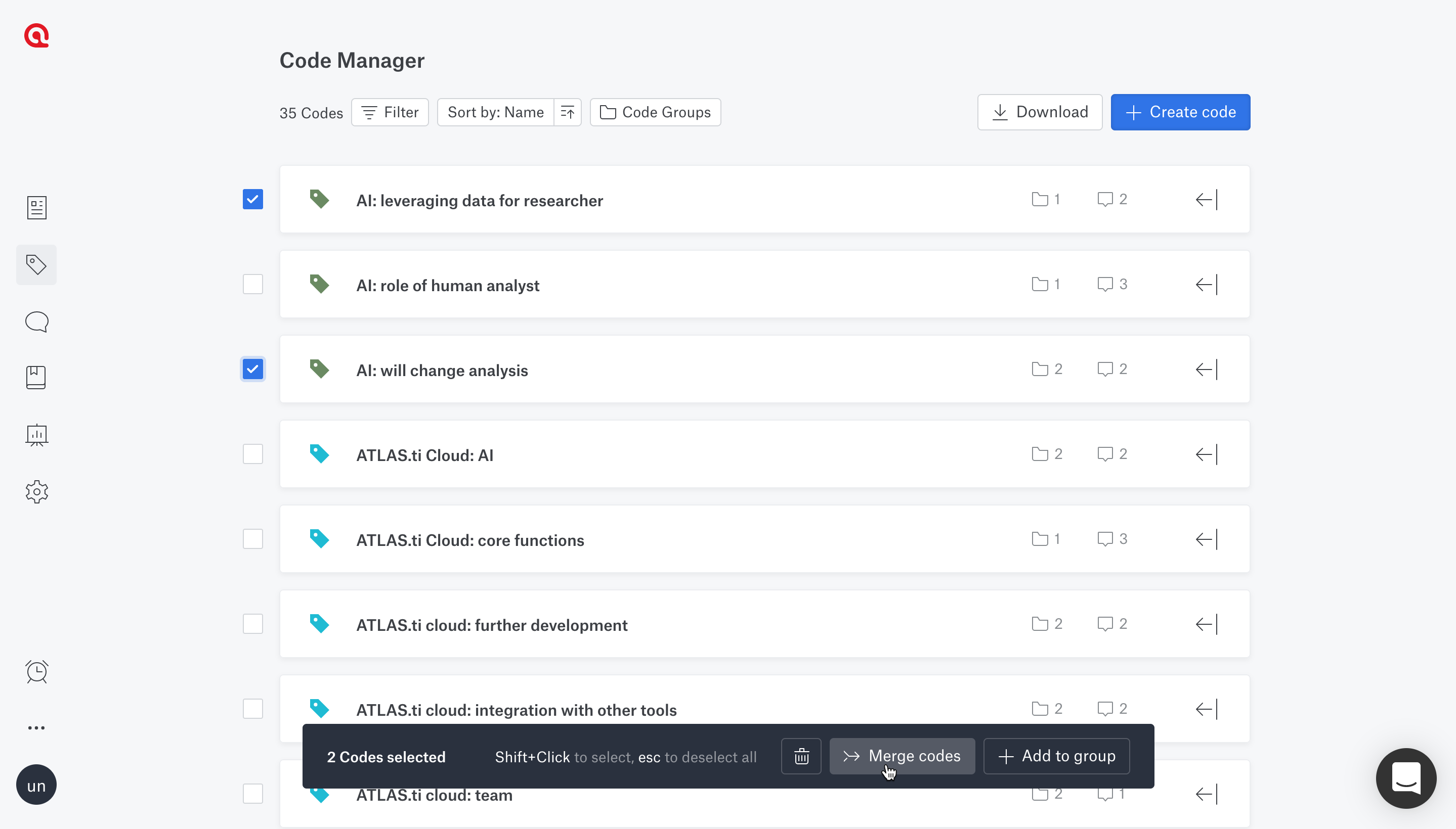 What is Code Manager? ATLAS.ti Help in English