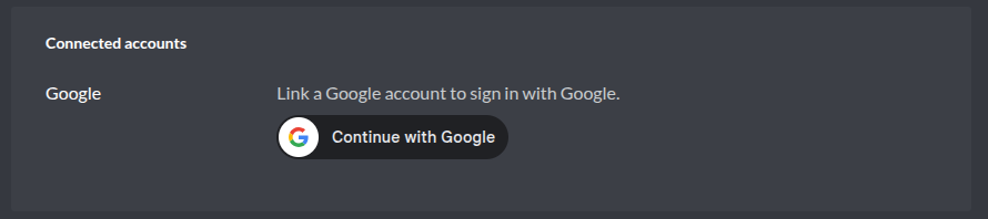 Admin Portal Preferences, Connected accounts, Link Google account