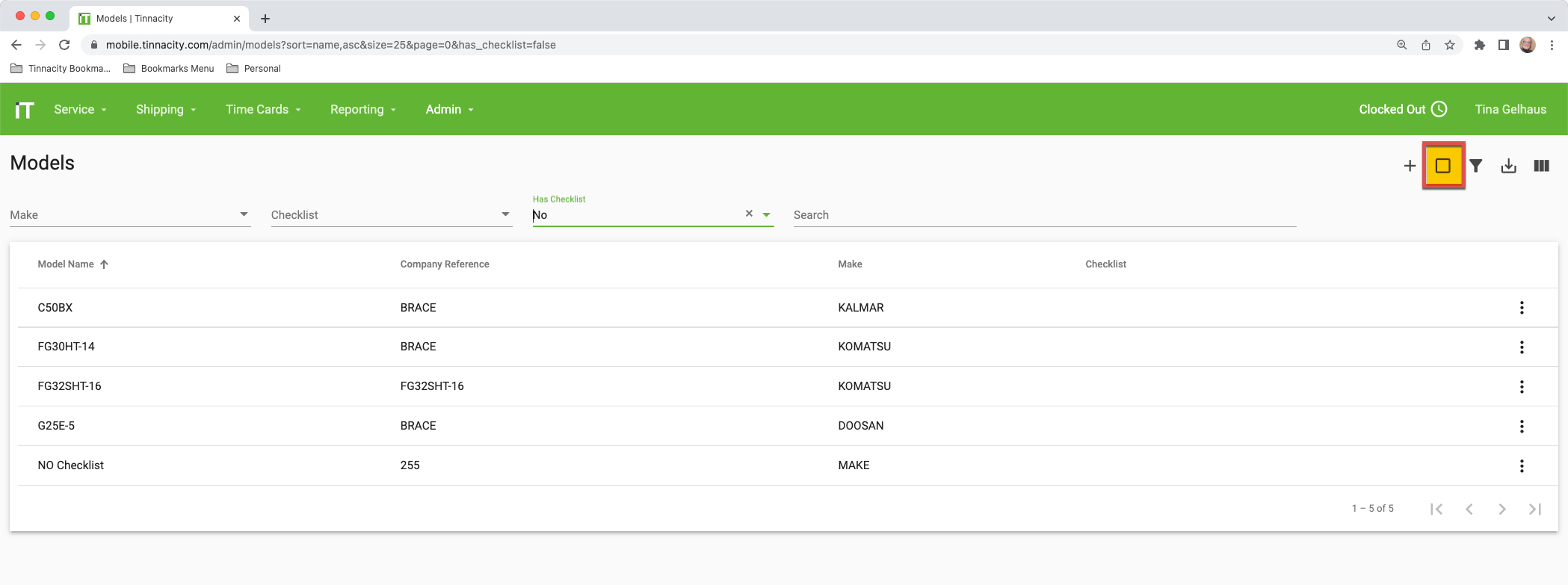 Mass assign a checklist to multiple Models - Tinnacity's Knowledge Base