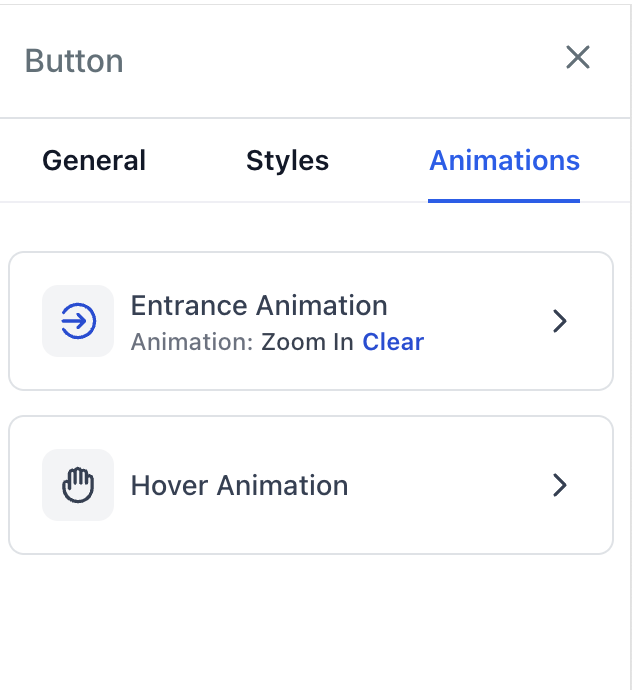 Button Animations General Panel
