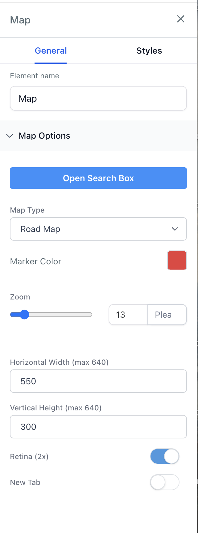 Map General Options