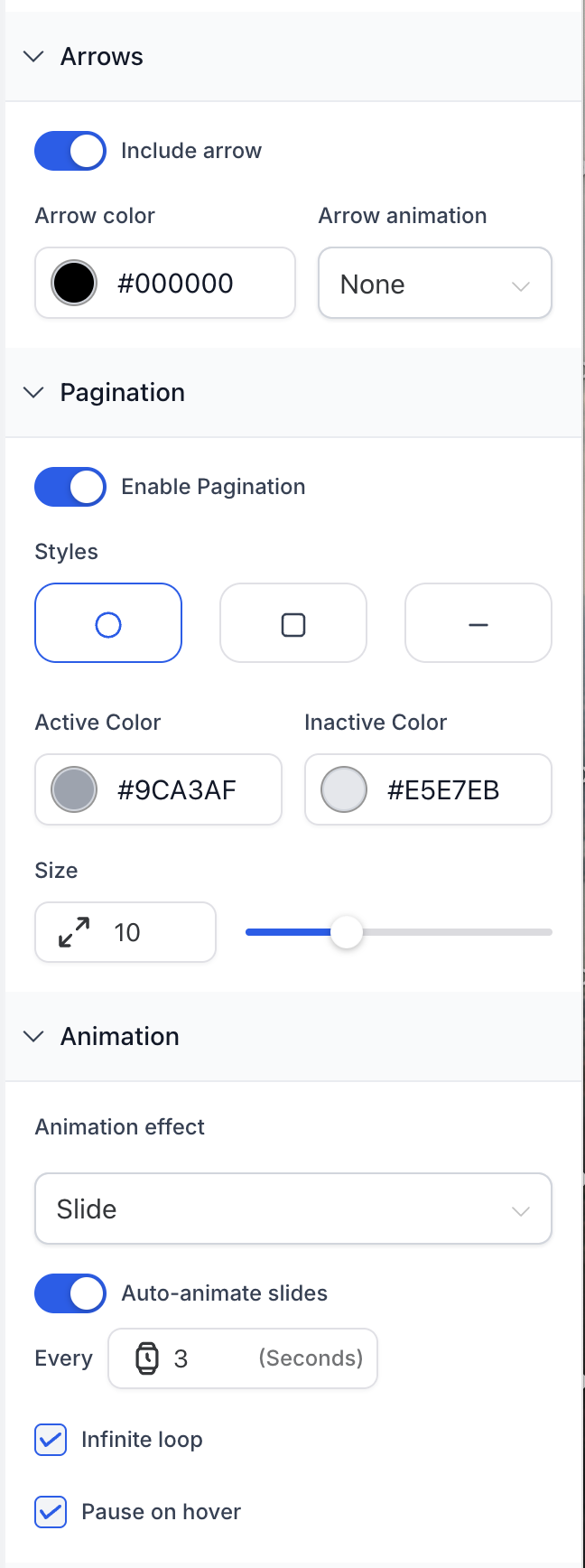 Carousel Layout Options