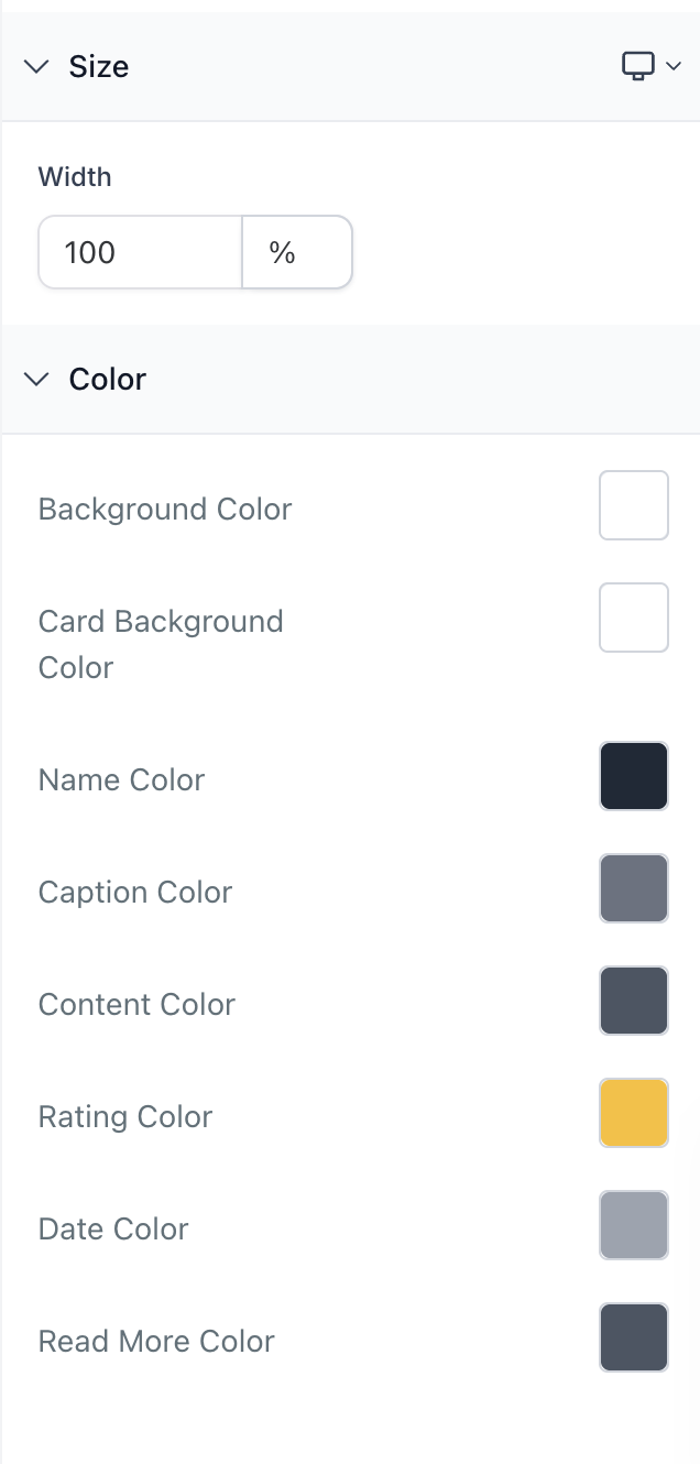 Size and Color Options