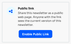 Public link card showing the Enable Public Link button when the public link toggle is off