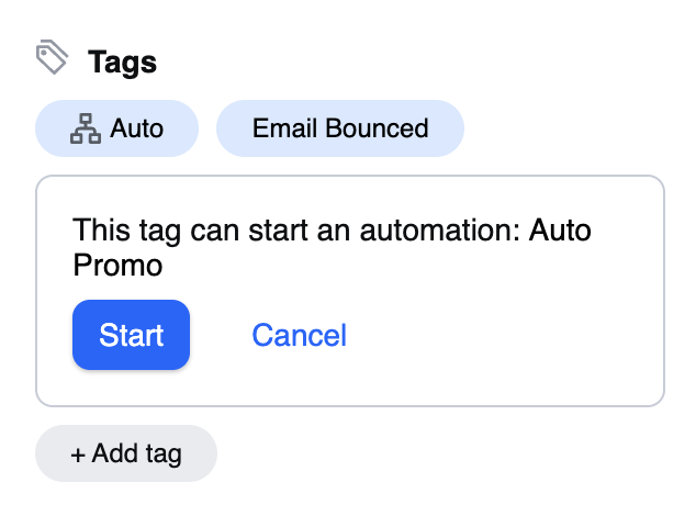 Inline confirm-to-start automation prompt in the Outlook Plugin v2 contact panel