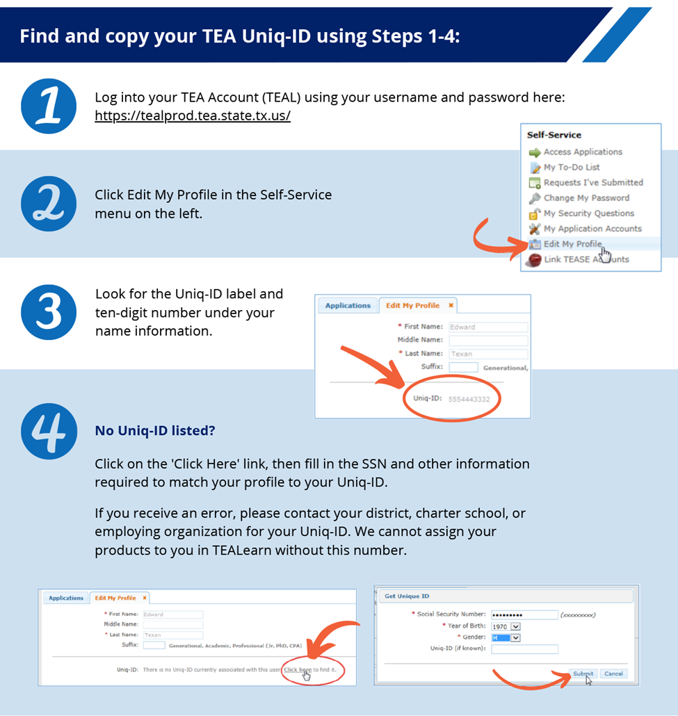 How do participants locate their TEA Unique ID? 2324 CRIMSI Pilot