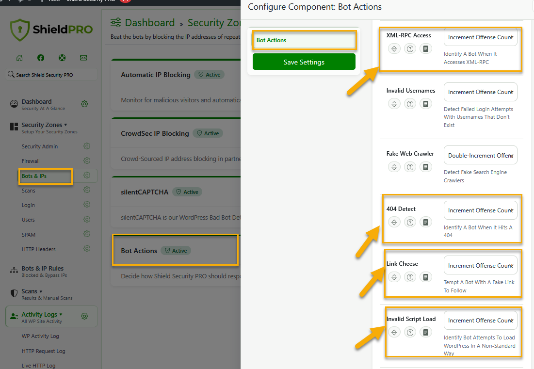 Access to Bots Actions: Probing Bots options