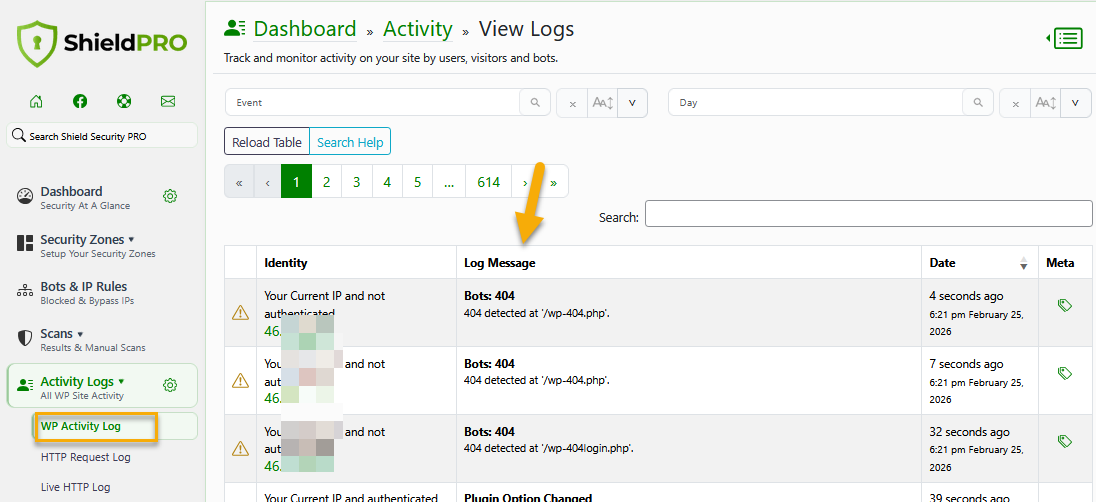 Example: Activity Log Only