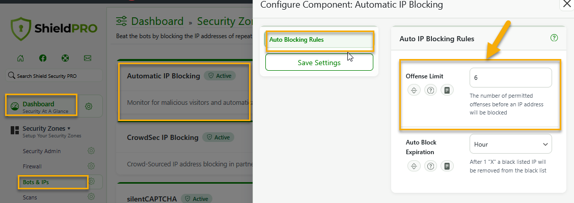 Access to Offense Limit option