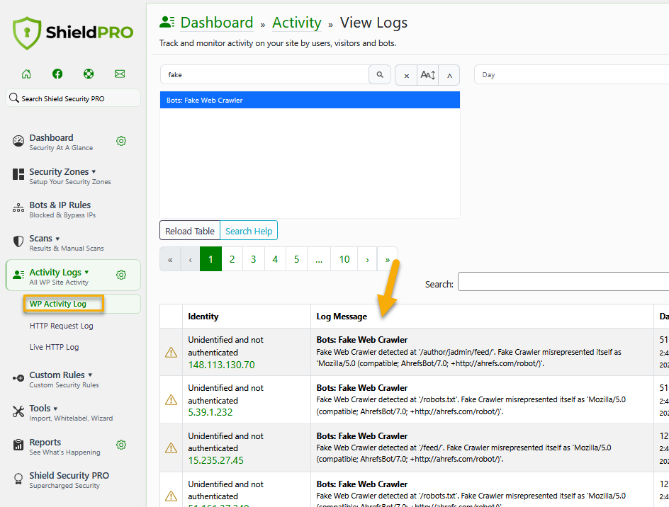 Example: Fake web crawler
