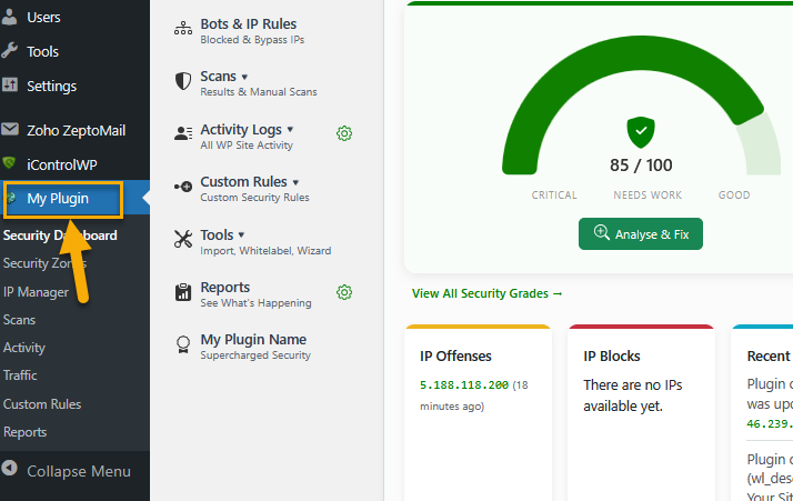 Example: Custom Menu Title