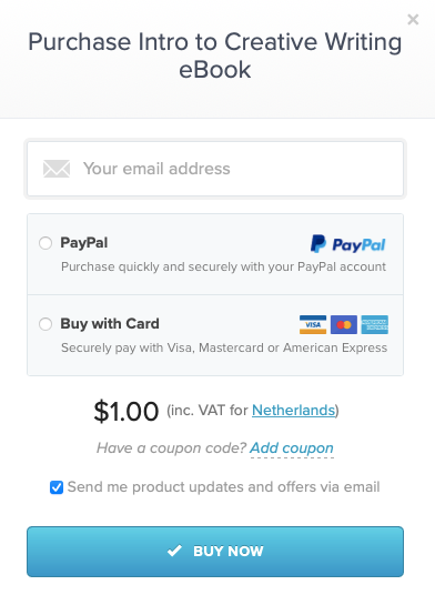 A screenshot showing the GDPR checkbox at checkout on Payhip