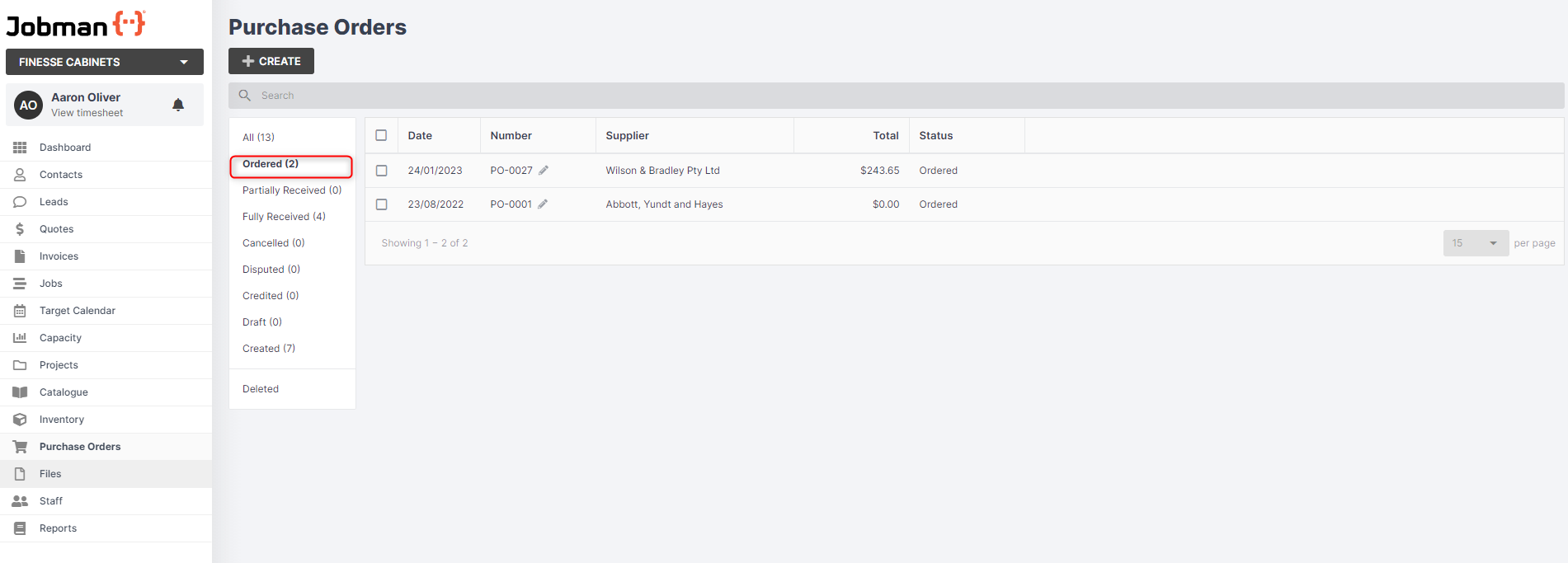 How to manage purchase orders Jobman
