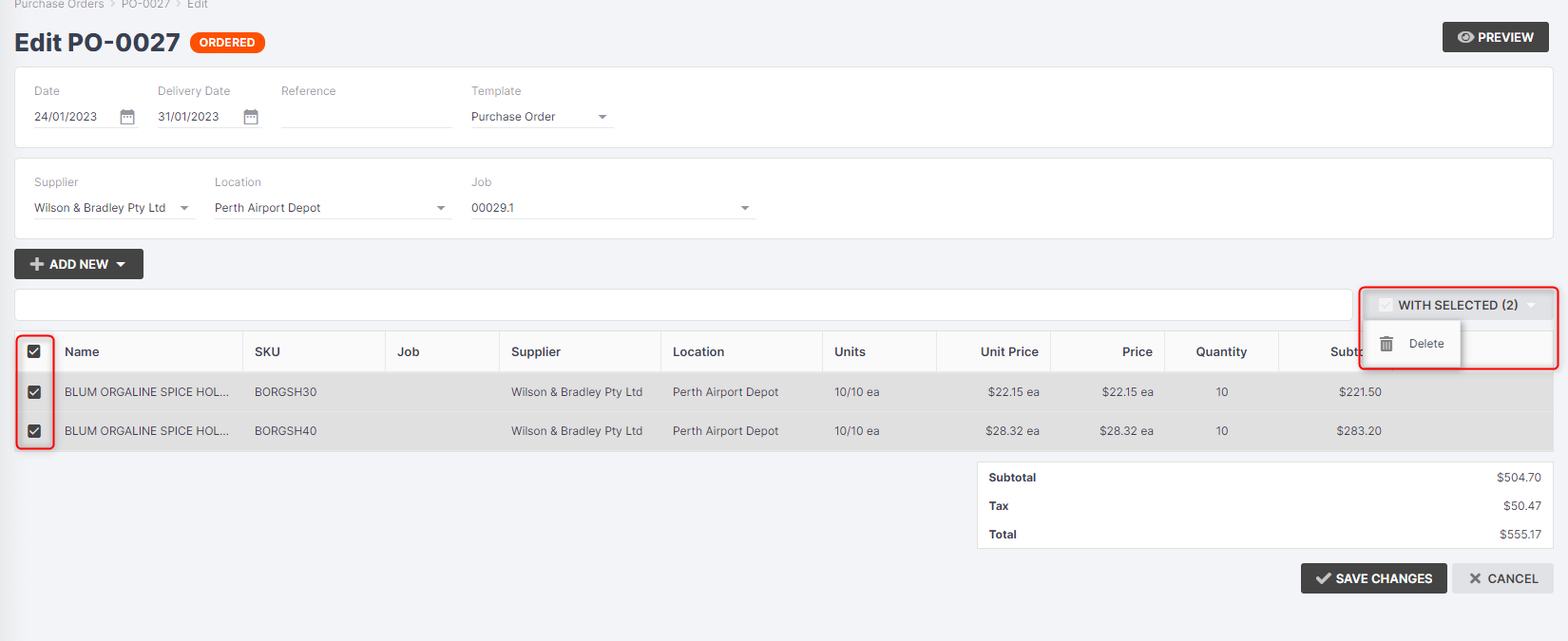 How to manage purchase orders Jobman