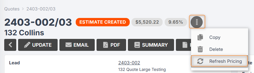 How to Refresh Quote Pricing - Jobman