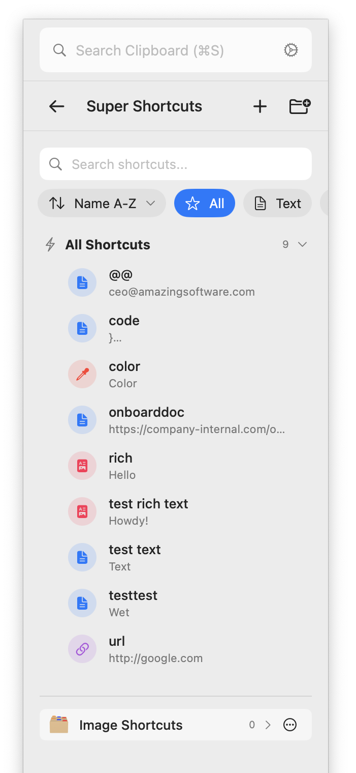 Super Shortcuts in Quip for macOS