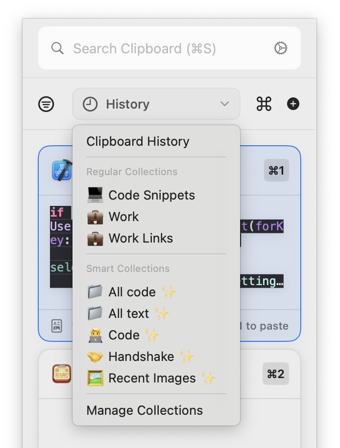 Collections in Quip for macOS