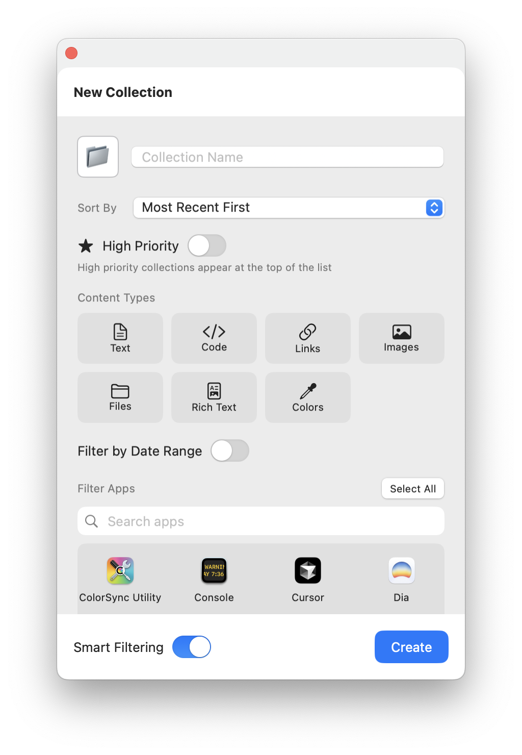 Creating Smart Collections in Quip