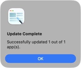 App Updater with apps requiring an update