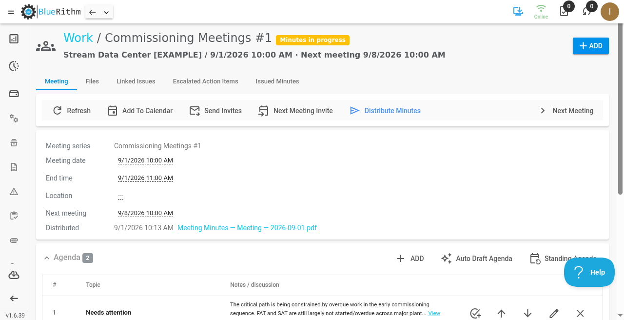 Meeting page shell