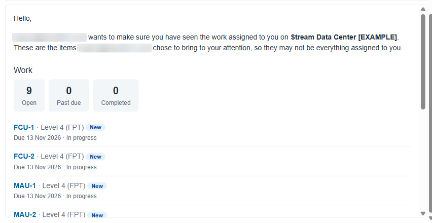 Preview of the email a recipient receives