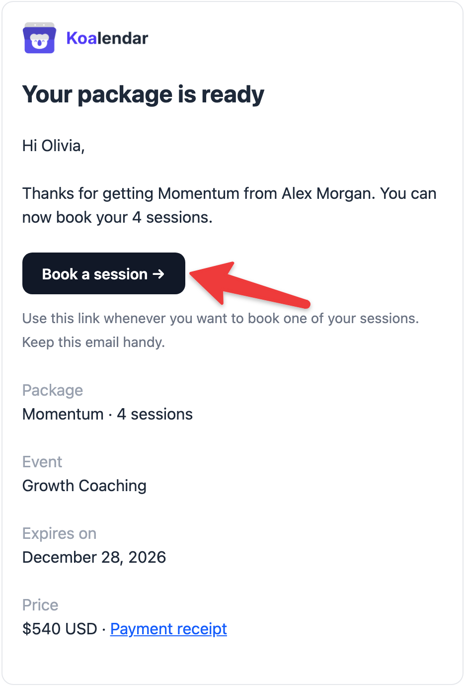 E-mail di conferma della spedizione inviata al cliente