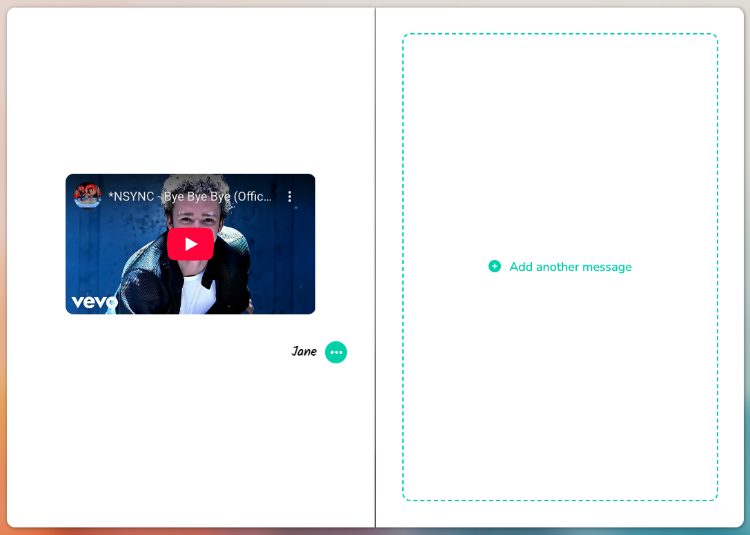Thankbox message with YouTube video