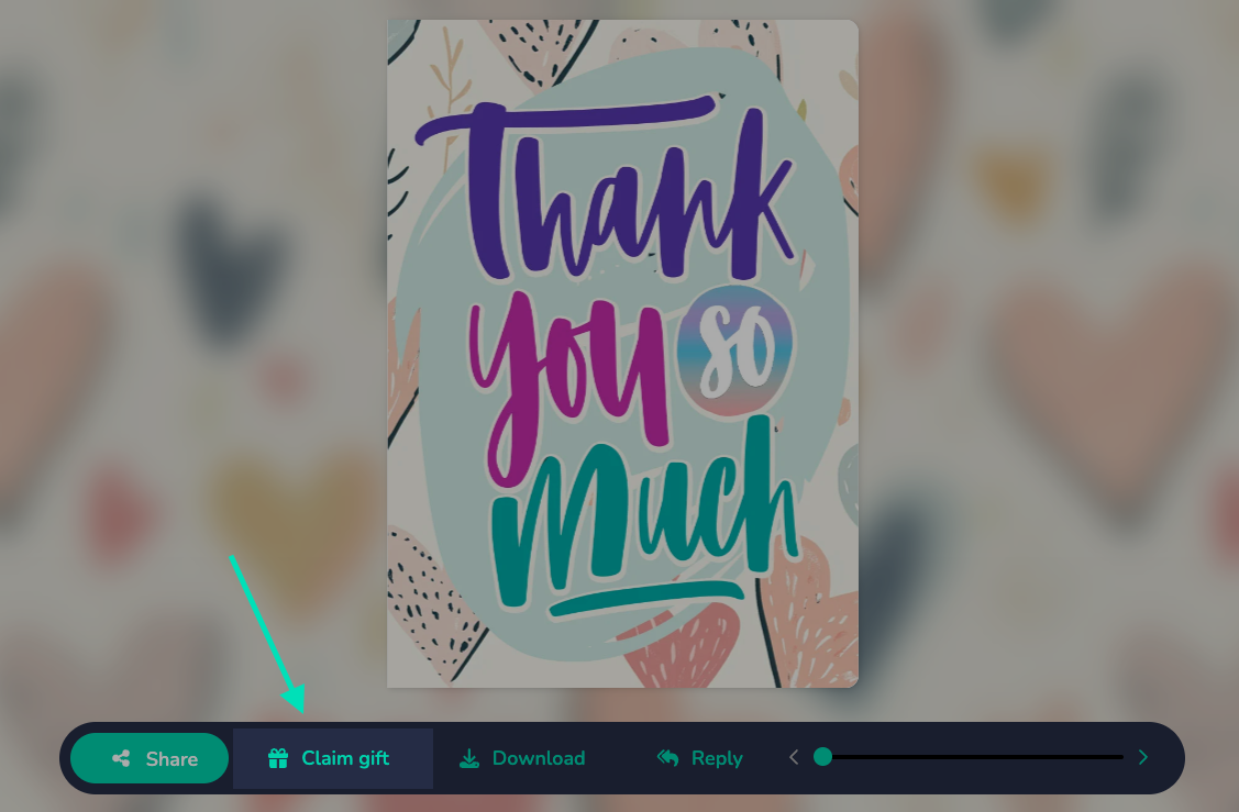 Where to find the claim button on a card layout