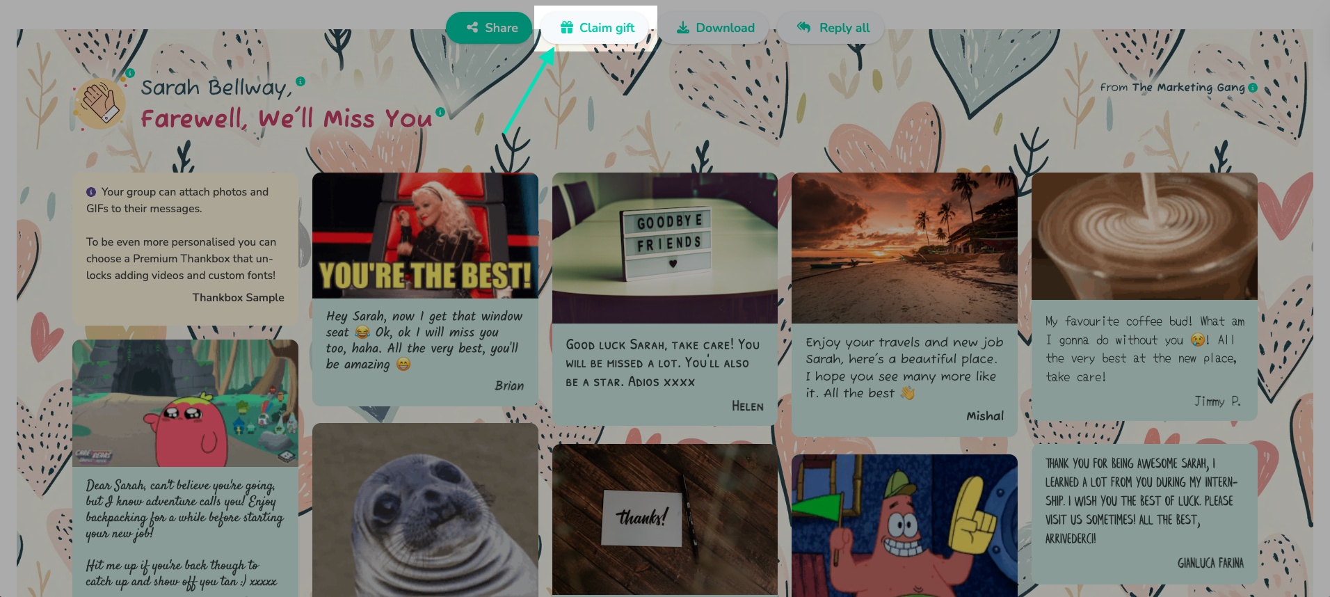 Where to find the claim button on a board layout