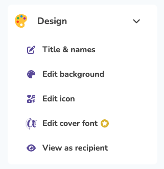 The Design menu, where you'll find Title & names
