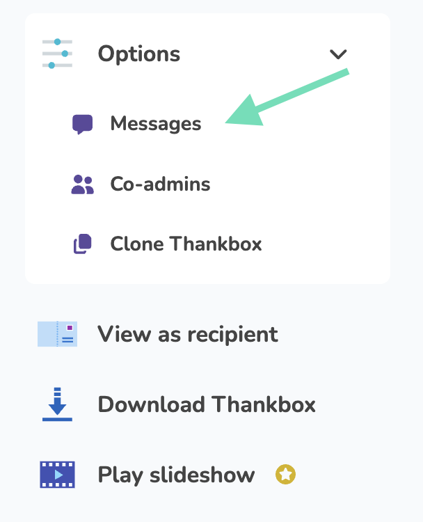 Options menu
