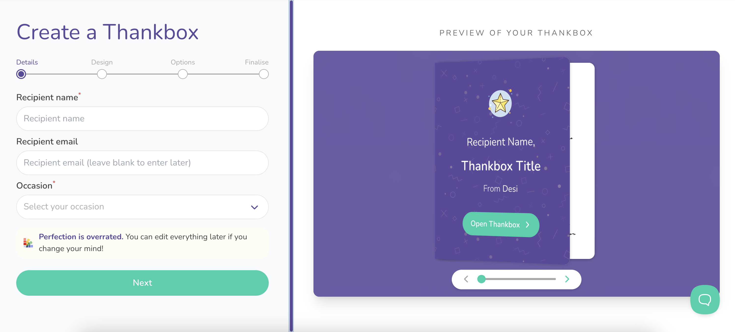 Preview of your Thankbox