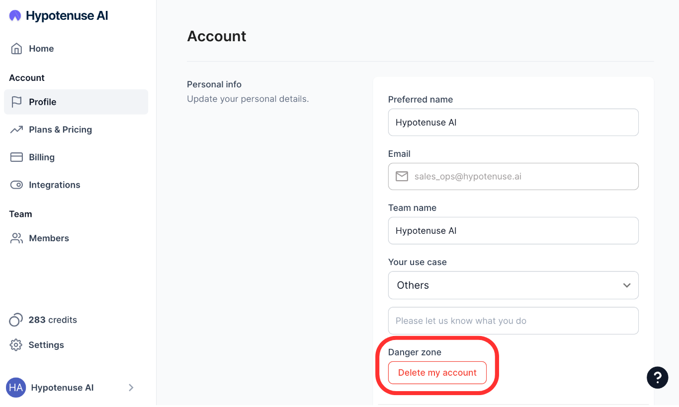 how-do-i-delete-my-account-hypotenuse-ai-knowledge-base