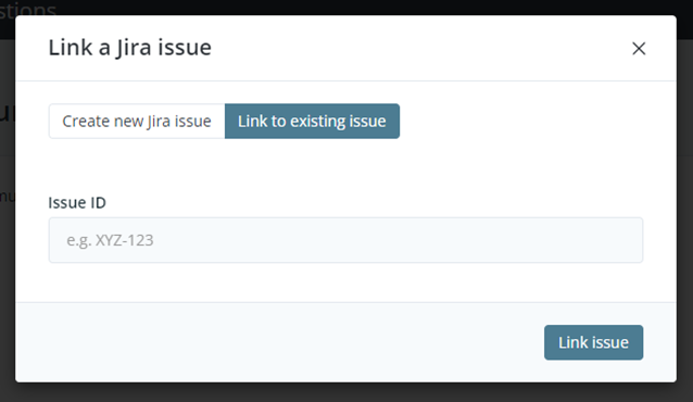 Screenshot of Feature Upvote's 'Create a Jira issue'