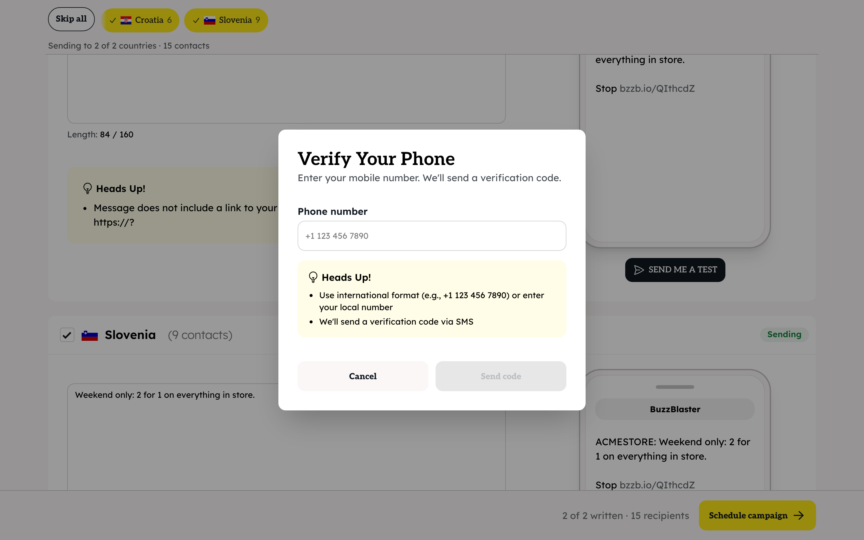 The Verify Your Phone window